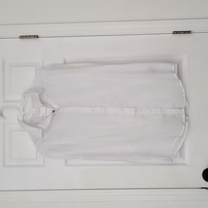 H&M white short sleeve cotton button down